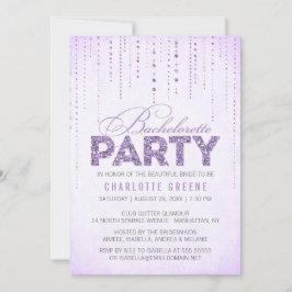 Lavender Glitter Se Bachelorette Party Inbjudningar