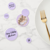 Lavender Glitter Sweet 16 Photo Gnistra Confetti