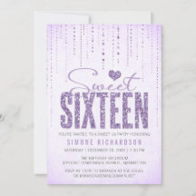 Lavender Glitter Titta sötat 16 (sexton) Party