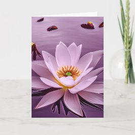 Lavender Glow Lotus Flower på Vatten Kort