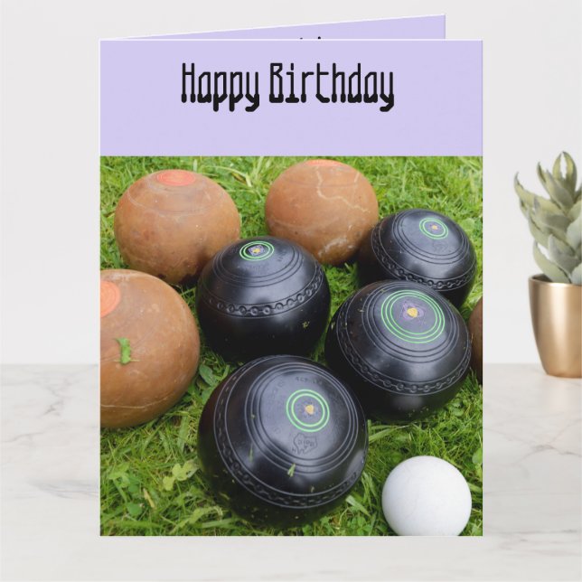 Lavender Gräsmatta Bowls, Big Birthday Card Kort (Liten växt)