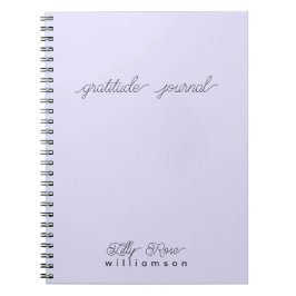 Lavender Gratitude Journal, Cute Script Typography Anteckningsbok