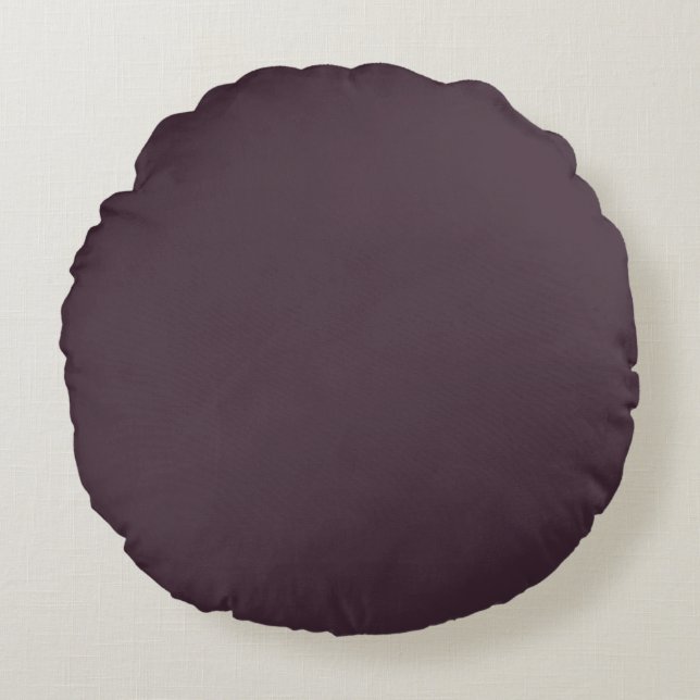 Lavender Grått Mörk Eggplant Chic Calming Pillow Rund Kudde (Framsidan)