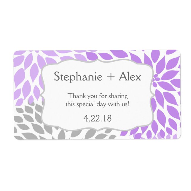 Lavender & Grått Morsa Vattenflaska - anpassa den! Fraktsedel (Framsidan)