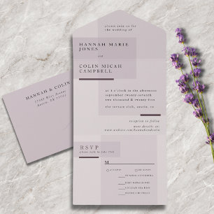 Lavender Grått Neutralt Minimalist Bröllop