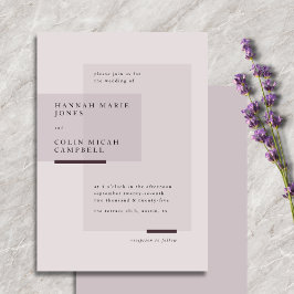 Lavender Grått Neutralt Minimalist Bröllop Inbjudningar