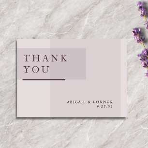 Lavender Grått Neutralt Minimalist Bröllop Tack Kort