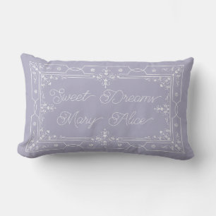 Lavender Grått Sweet Dreams Personlig Lumbarkudde