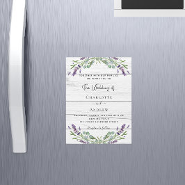 Lavender Greenere white wood lyxury bröllop Magnetisk Inbjudningskort