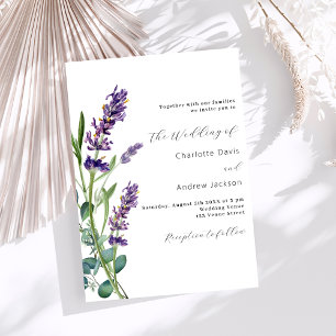 Lavender Greer lila lyxury bröllop Inbjudningar
