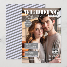 Lavender & Grey Magazine Bröllopsfoto Inbjudningar