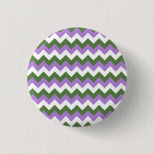 Lavender, Grönt och White Chevron Zigzag Knapp