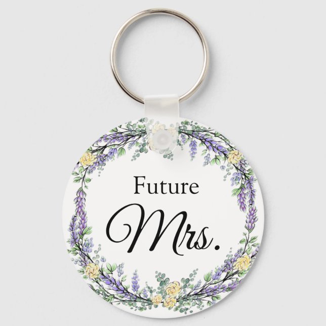 Lavender Gul ros och Eucalyptus Nyckelring (Framsida)