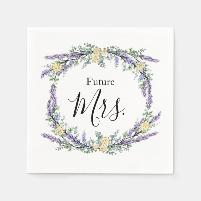 Lavender Gul ros och Eucalyptus Pappersservett (Framsidan)