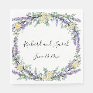 Lavender Gul ros och Eucalyptus Pappersservett