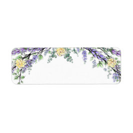Lavender Gul ros och Eucalyptus Returadress Etikett