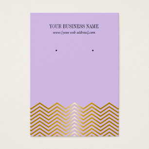 Lavender Guld Chevron Anpassningsbar Earring Card Visitkort