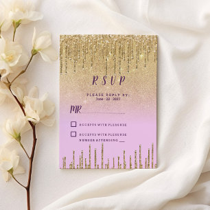 Lavender guld glitter ombre droppar lyxolja OSA Inbjudningar