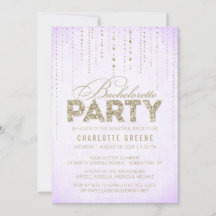 Lavender & Guld Glitter Se Bachelorette Party
