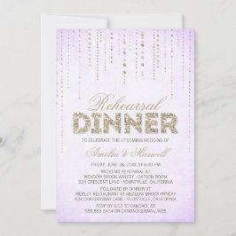 Lavender & Guld Glitter Se Rehearsal Dinner Inbjudningar