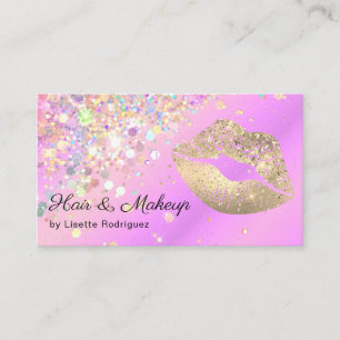 Lavender Guld Lip Gloss Makeup Artist Glitter Visitkort