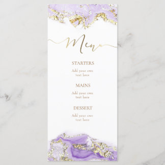 lavender guld Menu Meny