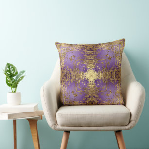 Lavender Guld Metallic Kaleidoscope Dekorativ kudd Kudde
