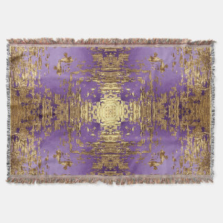 Lavender Guld Metallic Kaleidoscope Throw Blanket Filt