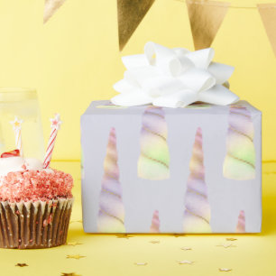 Lavender Guld Rosa Lila Lime Unicorn Birthday Presentpapper