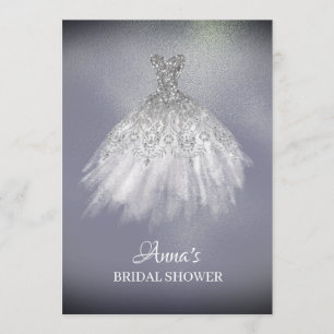 *~* Lavender Guld White Gown Dress Möhippa Inbjudningar