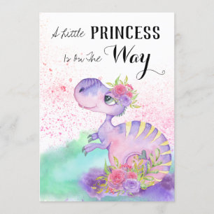 *~* Lavender Gult Dragon Flicka Baby Shower Inbjudningar