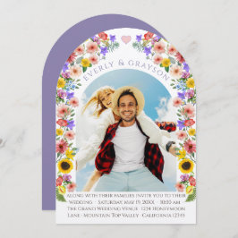 Lavender & Gult Elegance Photo Arch Wildblomma Inbjudningar