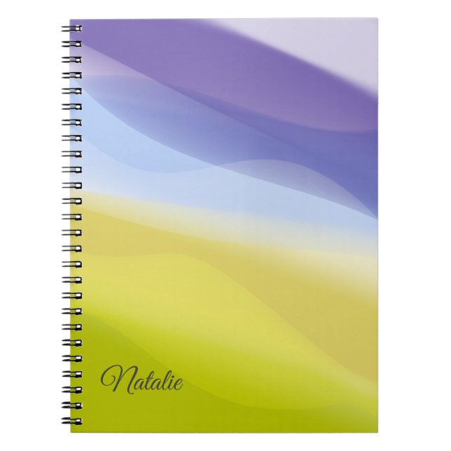 Lavender gult - minimal fotopatbok för namn Spiral Anteckningsbok (Framsidan)
