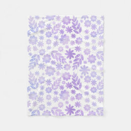 Lavender Hand plockade Blommönster Fleecefilt