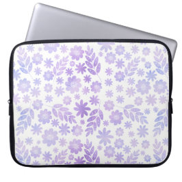 Lavender Hand plockade Blommönster Laptop Fodral