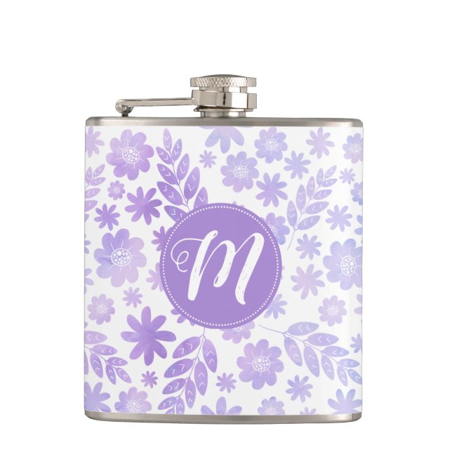 Lavender Hand plockade Blommönster & Monogram Fickplunta (Framsidan)