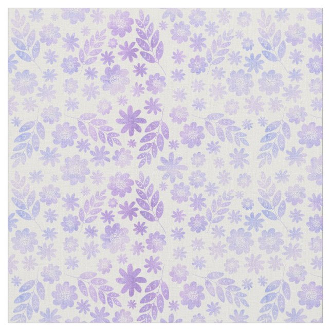 Lavender Hand plockade Blommönster Tyg (Närbild)