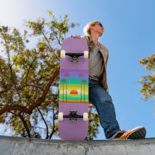 Lavender Handflatan Träd Summer Mini Skateboard Bräda 18,5 Cm