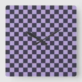 Lavender haze checkerboard pattern fyrkantig klocka