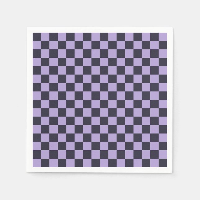 Lavender haze checkerboard pattern pappersservett (Framsidan)