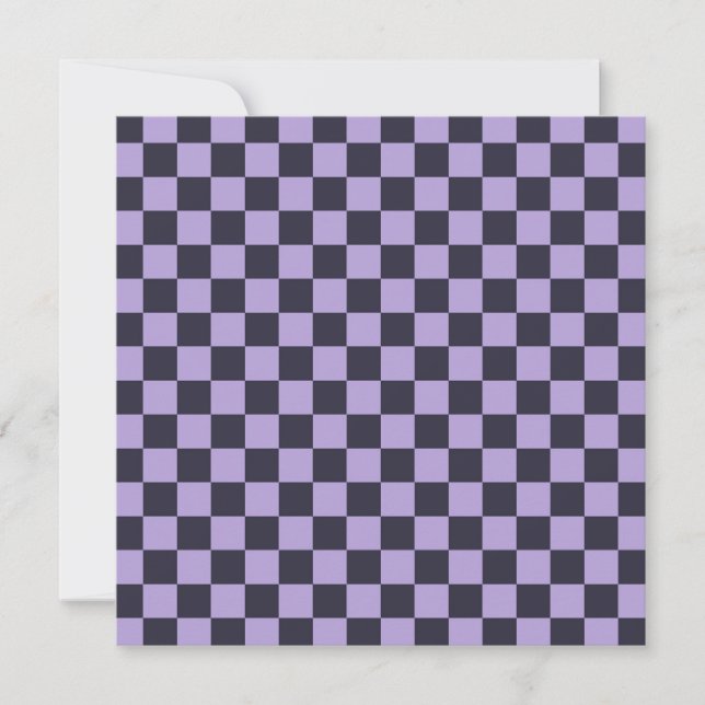 Lavender haze checkerboard pattern tack kort (Framsida)