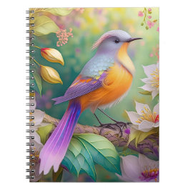 Lavender Headed Orange Brested Fantasy Bird Anteckningsbok