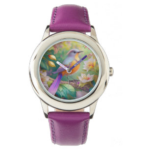 Lavender Headed Orange Brested Fantasy Bird Armbandsur