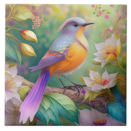 Lavender Headed Orange Brested Fantasy Bird Kakelplatta