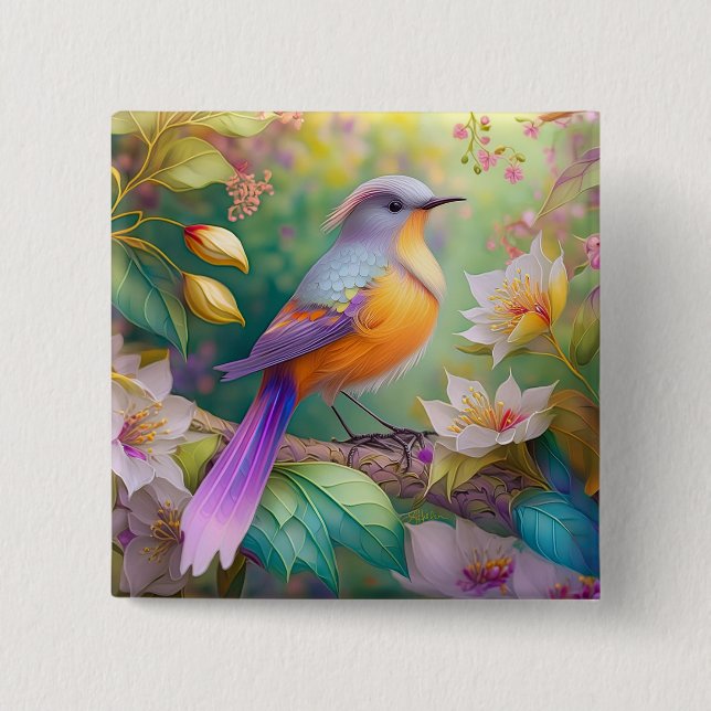 Lavender Headed Orange Brested Fantasy Bird Knapp (Framsida)