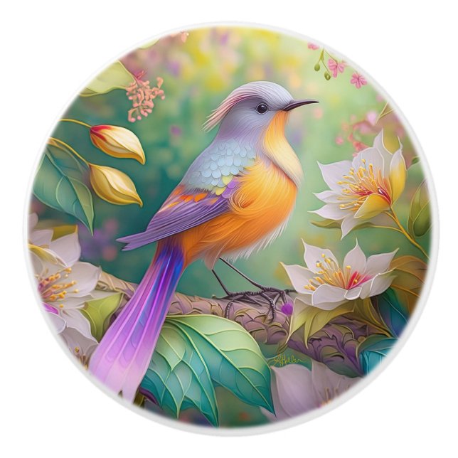 Lavender Headed Orange Brested Fantasy Bird Knopp (Framsidan)