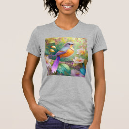 Lavender Headed Orange Brested Fantasy Bird T Shirt