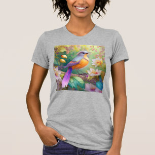 Lavender Headed Orange Brested Fantasy Bird T Shirt