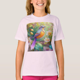 Lavender Headed Orange Brested Fantasy Bird T Shirt