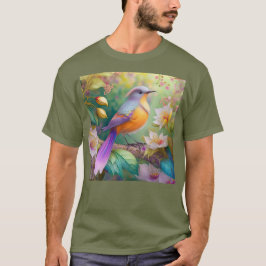 Lavender Headed Orange Brested Fantasy Bird T Shirt